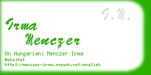 irma menczer business card